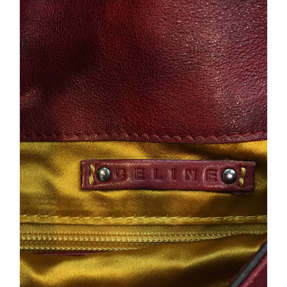Celine crossbody bag Triangle Bag red leather - Picture 4 of 6
